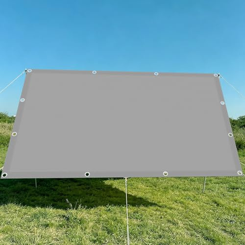 Vela Ombreggiante 6 x 8 m Impermeabile Tendalino Parasole Idrorepellente e Antivento per Esterno Giardino Terrazza Colore, Grigio Chiaro