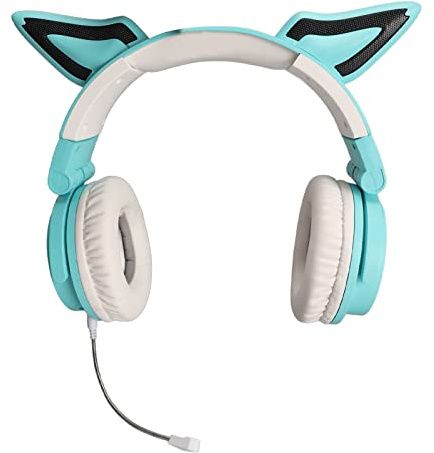 Luocute Casque D'écoute RGB Cat Ear, Bluetooth 5.3, Casque de Jeu sans Fil avec Son Surround Virtuel 7.1, Microphone Antibruit, pour PC Portable, Switch