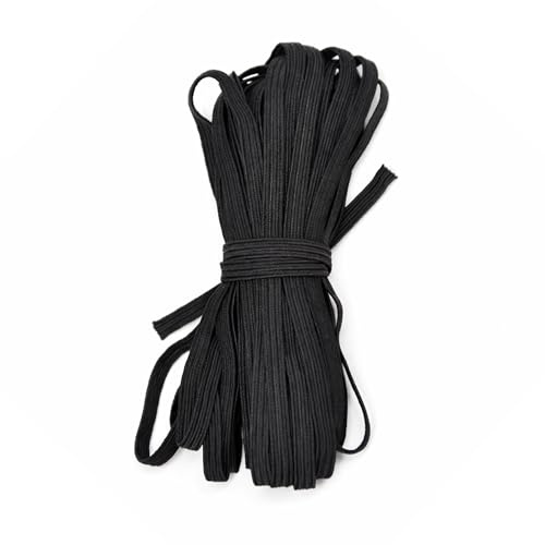 1 Metre Flat Elastic Band | 5mm Wide Black Stretchy Elastic Cord for Sewing, Knitting, Arts and Crafts, Clothing, Dressmaking, DIY Projects