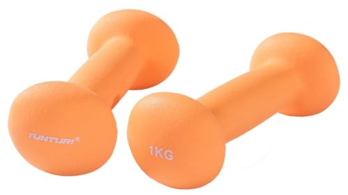 Tunturi 2er Set Kurzhantelset, Fitnessset, 1 kg, Bunte Kurzhanteln mit Neoptren
