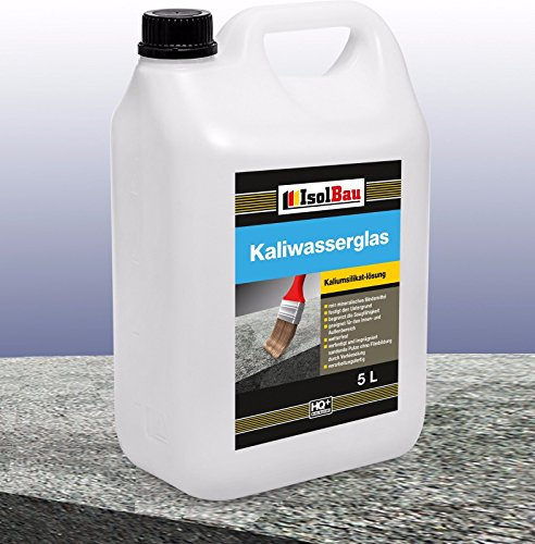 Isolbau Kaliwasserglas 28/30° - 5 Liter Kaliumsilikat-Lösung als Haftgrund & zur Abdichtung - Wetterfest für Innen- & Außenbereich