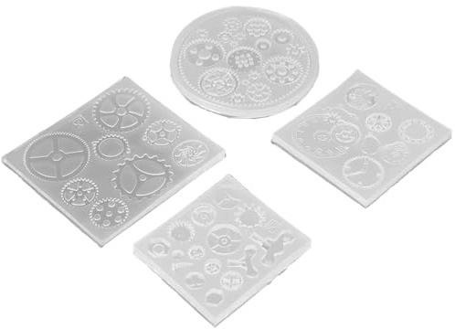 4Pcs Silikonform Zahnrad, Gear Form 3D Schokoladenkuchen Fondantform DIY Harz Schmuck Anhänger Decortion