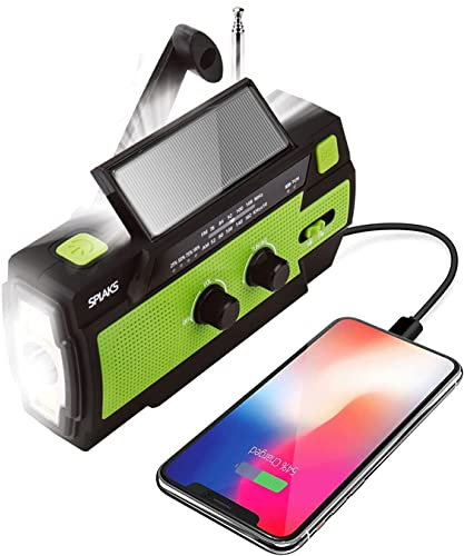 Radio solar, Radio de carrera AM/FM recargable alternador radio impermeable LED alternador lámpara powerbank para senderismo, camping, ourdoor, emergencia