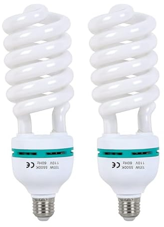 Skytex 2pcs 135W Light Bulb 5500K CFL Daylight Spiral Softbox Lighting Kit Bulb in E27 Socket for Photography Photo