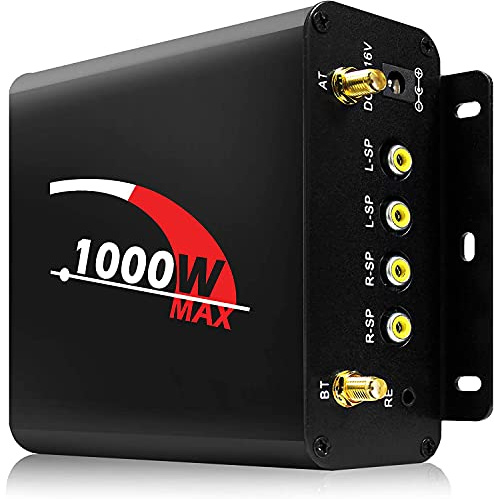 Aileap 1000W Amplificateur stéréo Bluetooth multimédia Puissant à 4 canaux avec Radio AUX USB SD FM, AMP de Remplacement du système Audio de Moto de la série M1000 pour Harley ATV UTV RZR Polaris