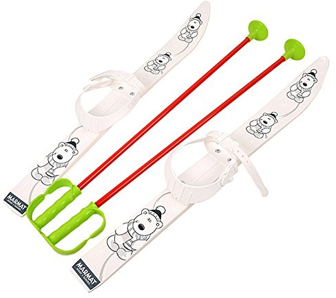 molti Esquís para niños con fijación con bastones, 6 colores, 70 cm, color blanco