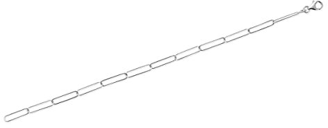 Tata Gisèle - Pulsera de plata 925/000 rodiada, grandes eslabones ovalados lisos, bolsa de terciopelo, 18 cm, Plata