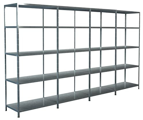 SCHULTE Regalwelt Steck-Grund-/ u 3 Anbauregale, 20 Böden, 2000x3800x500, verz.