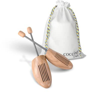 Cocciné - Schuhspanner Holz, Extrastark Schuhdehner, Shoe Tree Mit Stahlfeder, Schuhknickschützer aus Naturholz, für Alle Schuhe, Knickschutz, Hölzerne Schuhspreizer, Holz-Schuhspanner Gr. 43-44