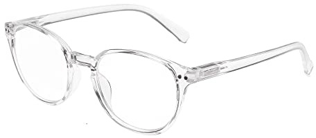 SKYWAY Blaulichtfilter Lesebrille Damen Herren, Superleichte Runde Blaulichtfilter Gaming Brille Computerbrille, Anti-Müdigkeit Federscharnier Brille mit Sehstärke