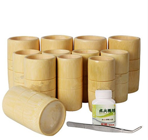 SAZDFY 12 pcs professionelles Natürlichem Bambus medizinisches Schröpfset, physiologisch unbedenklich Faszientherap