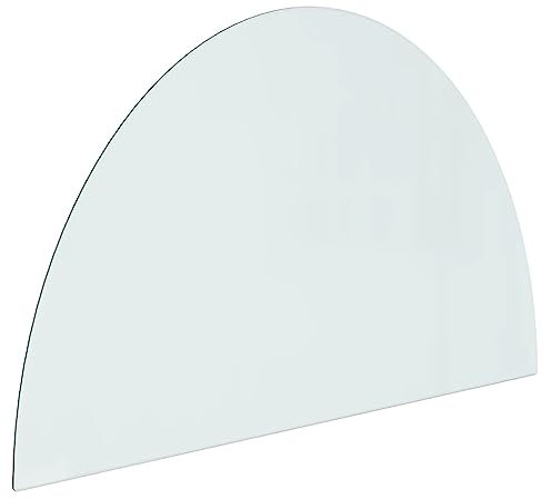vidaXL Placa Resistente al Fuego contra Incendios Panel Protección contra Chispas Suelo de Vidrio para Chimenea Semicircular 1000x600 mm