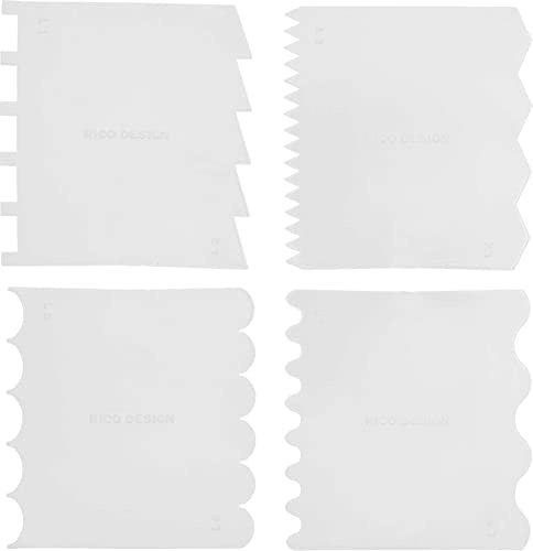 Rico Design Effektspachtel Set 4 Stück PP Material 7.5x8.0 cm Grob