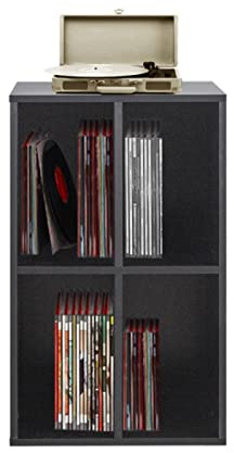 Vinyl-Schallplattenschrank - Aufbewahrung von Schallplatten - Plattenspielerschrank - schwarz