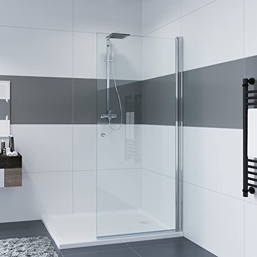 IMPTS Duschwand Walk in 100 x 185 cm Duschglaswand Dusche Glas Duschabtrennung Duschkabine, OHNE Duschwanne