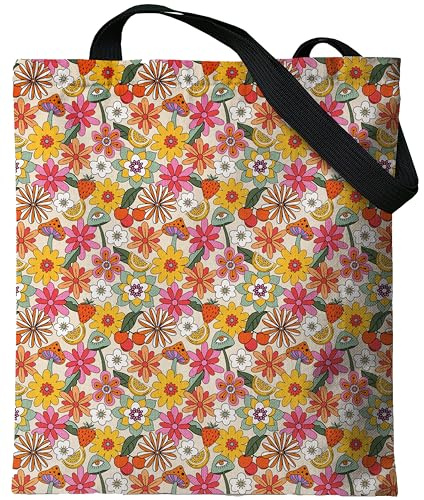 Loxato Tote Bag mit Reißverschluss - Aesthetic Tasche - Samtgewebe Velluto - Stofftasche Damen mit Reißverschluss Groß B37 H42 cm - Jutebeutel Bedruckt - Beuteltasche Damen - Stoffbeutel Aesthetic