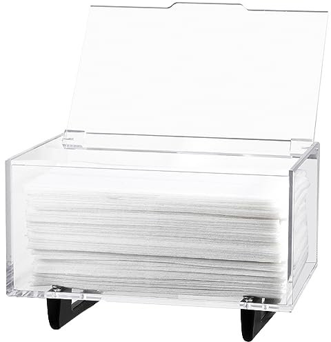 rejomiik Dryer Sheet Holder Acrylic Dryer Sheets Container Dispenser for Laundry Room Decor, Storage Organizer Box for Fabric Sheet, Dryer Balls, Black
