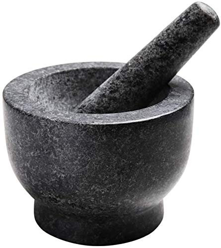 RWRAPS Set di pestelli per Mortaio Pestello e Mortaio Granito Mortaio e pestello Smerigliatrice in Pietra Naturale Smerigliatrice Manuale da Cucina in Marmo Vintage per spezie, condimenti, Aglio
