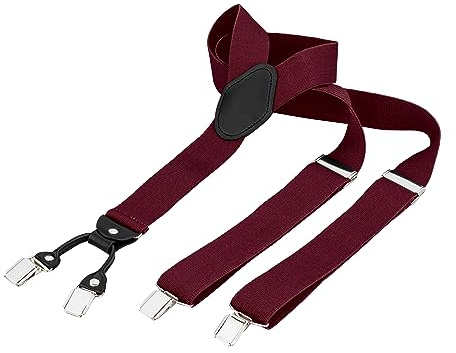 BomGuard Herren Hosenträger – 3,5 cm breit – Y-Form – Mit 4 starken Clips