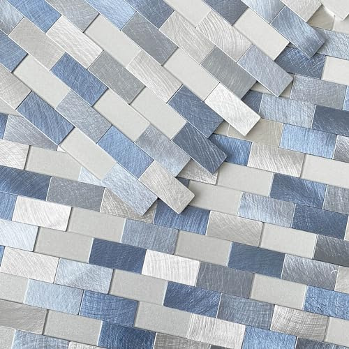 VAOVI Self Adhesive Wall Tiles Stick on Kitchen Splashbacks(10pcs,Blue)