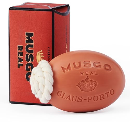Musgo Real Soap on a Rope Puro Sangue 190g | Woody, Lemon | Walnut + Vegetable Oil Base | Rich, Smooth, Creamy Body Soap for Men + Women | Handcrafted, Long Lasting
