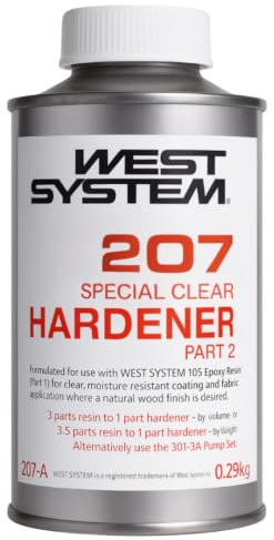 WEST SYSTEM 207 Special Clear Hardener - 290ml | Use with Epoxy Resin for Fibreglass & Wood, Metal, Glass Repair, Filler & Mixer Accessories, Ideal for Marine & DIY