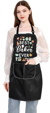 PLITI Delantal para hornear con bolsillo, el mejor regalo para los amantes de la repostería, regalo de chef culinario, regalo para estudiantes, Mejor APU Baker, M