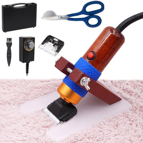 Teppichschneider mit Scherführung, 200 W elektrischer Geschwindigkeitsverstellbarer Tufting-Rasierer, geräuscharmer Vibrations-Teppichschneider, Teppichschnitzschere zum Schneiden und Trimmen