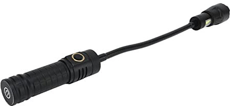 Luz De Trabajo LED De 1000LM con Base Magnética, Linterna con Zoom Flexible Y Luz Lateral COB, Linterna Recargable USB Tipo C