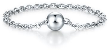 ZHOU LIU FU 950 Platin -Perlenring für Frauen, Kettenringschmuck Geschenke Ringe Hochzeitstag Engagement