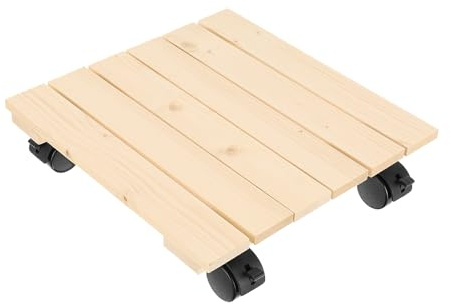 GoodFreshDecor Pflanzenroller Aus Holz Blumentopf Untersetzer Mit Rollen Blumenroller Kübelroller Pflanzen Untersetzer 30 x 30 x 7,5 cm