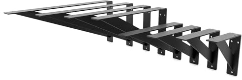 HEVVA 2er-Set Waschtischhalterung - ELBE - Schwerlast (40 cm, Schwarz) | Waschtischbefestigung, Halterung Waschtischplatte, Wandhalterung für Aufsatzwaschbecken, Schwerlast-Regalhalter, Regalwinkel