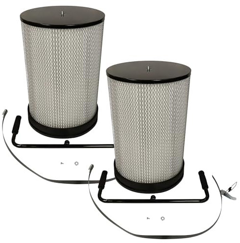 vhbw 2X Feinstaubfilter Ersatz für BAMATO CF2 für Absauganlage - Feinstaub-Filterpatrone mit Reinigungsbürste