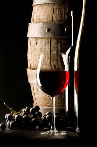 Cuadro de barril y copa de vino tinto – Made in France – Cuadro de cristal acrílico 40 x 60