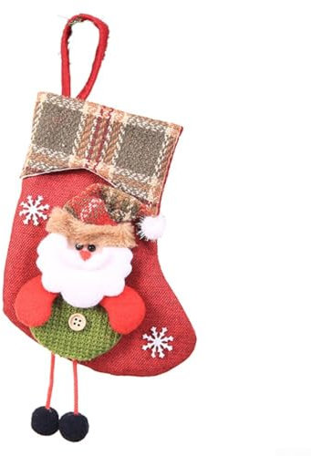 Weihnachtsstrümpfe, Weihnachtssocken, Schneemann, Stoffbeutel, Dekorationen für DIY Weihnachtsbäume Dekoration (E-W13)