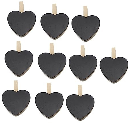 Alipis 1 Satz Liebesclip Mini-wäscheklammer Fotoclip in Herzform Whiteboard Kleben Visitenkarten Halterung Memo Clip Halter Fotoclips Selber Machen Clips in Herzform Hölzern Black 20st