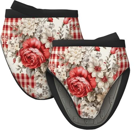 Mexpekil Ofenhandschuhe aus Silikon, hitzebeständig, für Küche, Mini-Ofenhandschuhe, zum Kochen, Backen, Grillen, 1 Paar