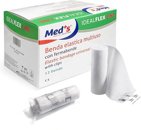 12 Bende elastiche multiuso di supporto con fermabenda m 4,5x15 cm IDEALFLEX LINE