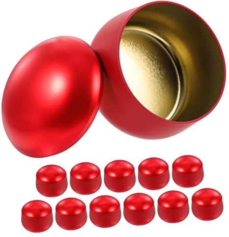 HOMSFOU 12pezzi Barattoli Per Candele Con Coperchio Ermetico Vasetti in Latta Per Te Aromaterapia e Decorazioni Casa