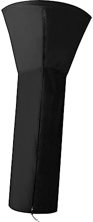 BAZEITFLOW Housse De Chauffage Résistante Aux Intempéries Pour Chauffage Extérieur Avec Fermeture Éclair Tissu Oxford Noir