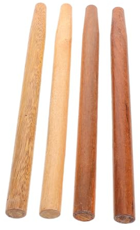 MAGICLULU 4 Pcs Universal Wooden Tool Handles Long Ergonomic Grip Brown