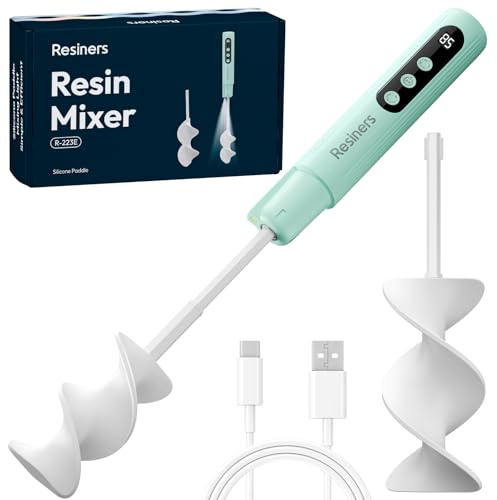 Resiners Mélangeur Résine Époxy, 4 Vitesses avec Écran et Lumière | Mélangeur Époxy AirFlow, 4 Vitesses avec Écran LED et Lumière pour Mélange Fluide Peu Bulles Résine, Peinture et Pigments