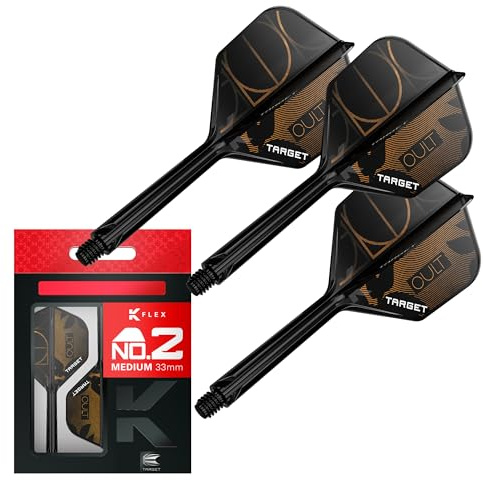 Target Darts K-Flex Cult Dart-Flights und Schäfte, No. 2 (Medium, 33 mm) | 3er-Set K-Flex mit integriertem Flight und Schaft, All-in-one-Schaft | Profi-Dartzubehör