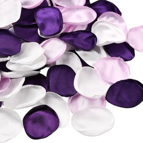 SOFPLATE 500 pz Petalo Viola Petali di Fiori Viola Rosa Artificiale In Poliestere Notte Romantica Anniversario Decorazione Sparsa Tessuto Fiore Finto Coriandoli per Centrotavola Da Tavola per Matrimon