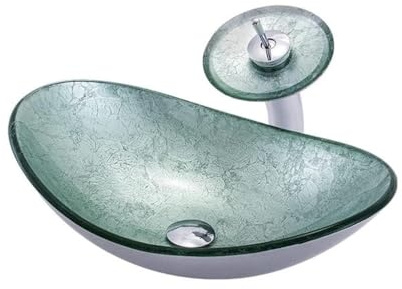 XDAWQP Bathroom Vessel Sinks Modern Simple Vessel Sink Bathroom Stylish Washbasin Tempered Glass Wash Basin Hotel Art Desk Sink Vessel Sink，Sink Set