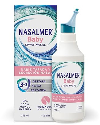 Nasalmer Baby, Limpieza Nasal Suave con Agua de Mar, Spray 135 ml