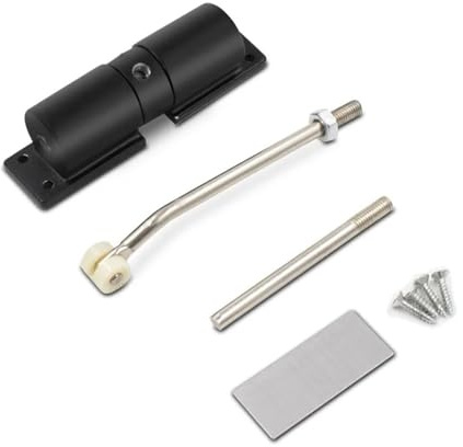 Cierrapuertas automático con resorte, velocidad ajustable y cierre suave, convierte puertas estándar con bisagras en cierre automático, hardware universal de puerta silenciosa (cuadrado-negro)