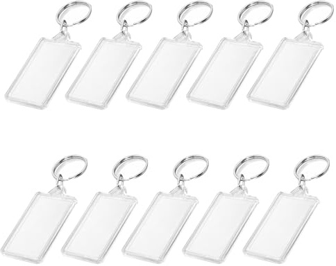 10-Stück Personalisierter Schlüsselanhänger Foto,Schlüsselanhänger Selber Machen für Foto,Beidseitig foto Anhänger,Kreative Transparent Acryl Blank Fotorahmen schlüsselanhänger und Taschenanhänger