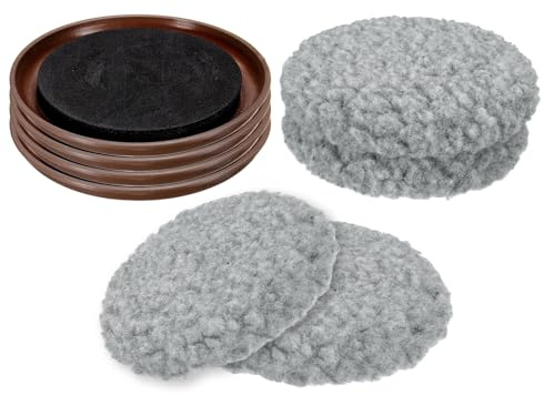 sourcing map Lot de 4 patins de meubles ronds amovibles et réutilisables en plastique de 12,7 cm, patins de chaise à double usage avec chaussette en bois dur pour moquette, carrelage, sol en bois dur