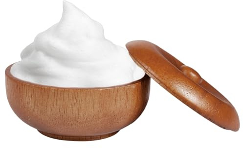 Bol de rasage – Bol en bois avec couvercle | Support pour crème à raser humide – Pour la maison, la salle de bain, la douche, le salon, le toilettage personnel, les voyages